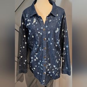 Joan Rivers denim Button down shirt